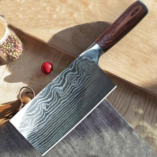 8 inch 7CR17 Stainless Steel Cleaver Butcher Knife Pro Kitchen Knives Sharp Blade Chopping Cleaver Kitchen Cooking Chef Nakiri