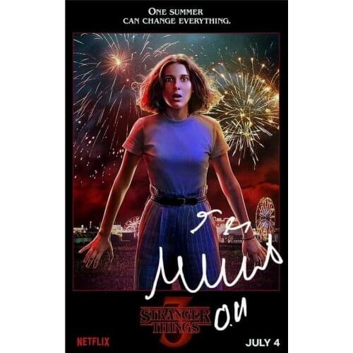 MILLIE BOBBY BROWN STRANGER THINGS SIGNED Art Film Print Silk Poster Home Wall Decor 24x36inch