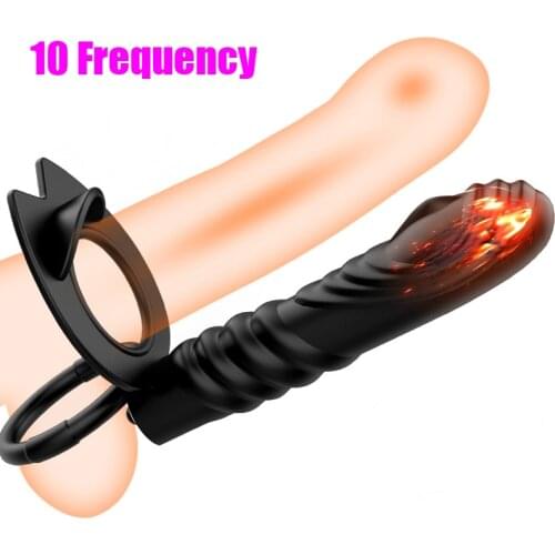 Dropshipping 10 Frequency Double Penetration Anal Plug Dildo Adult Sex Toys For Couples Butt Plug Vibrator Penis Vagina Plug