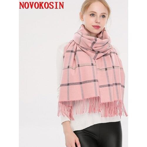 Luxury Plaid Pattern Scarf 2018 Female Thick Faux Cashmere Ring Scarf Women Pashmina Tassel Fashion Warm Striped Plaid Shawl