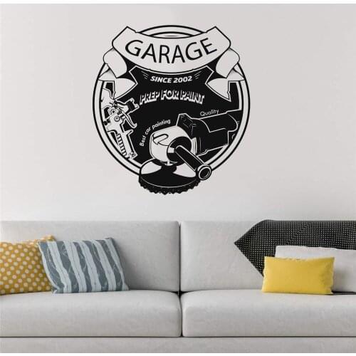 Garage Car Prep Wall Sticker For Painting Personalized Date Wall Art Decal For Garage Shop Decor Removable A002141