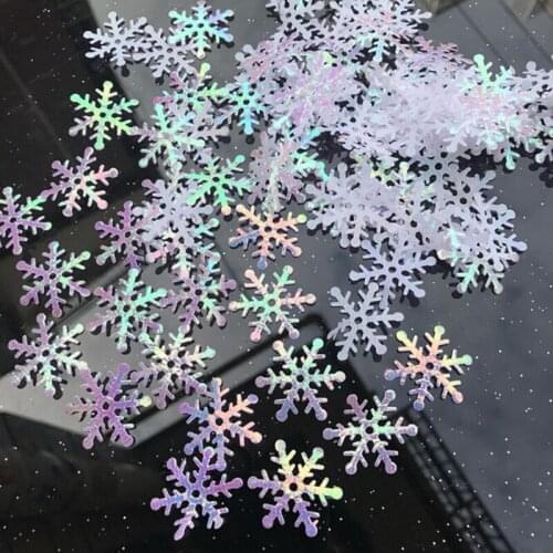 300pcs 2cm Snowflakes White Plastic Artificial Snow Christmas Tree Decoration For Home Party Table DIY Handmade Gift Crafts