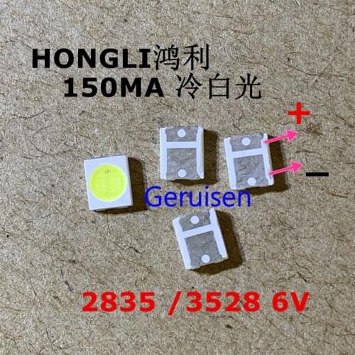 4000PCS /LOT HONGLI TRONIC LED Backlight 1210 3528 2835 1W 6V 110LM Cool white LCD Backlight for TV TV Application NEW