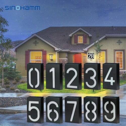 Waterproof Solar House Number 0-9 Doorplate Digital Solar Powered Address Light Lamp IP65 outdoor wall led lights Door Lamp
