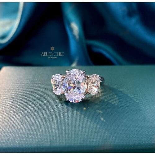 925 Sterling Silver Trio Oval Lab Diamond Wedding Ring Brilliant Workmanship 5A Zircon Engagement Bridal Ring S2R1S2R0969