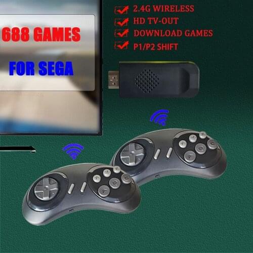 16-bit MD Wireless Retro Video Game Console For Sega Genesis Game Stick HDMI-compatible 668 Games For Sega Mini/Mega Drive Gift