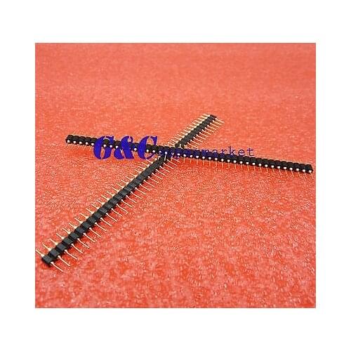 5PCS Single Row 40Pin 2.54mm Round Male Pin Header gold plated machined diy electronics
