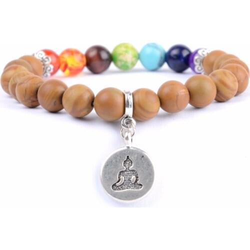 7 chakra Healing bracelet Men Natural Stone Beads Budhha Charm Bracelets & Bangles For Women Yoga Meditation Jewelry Dropship