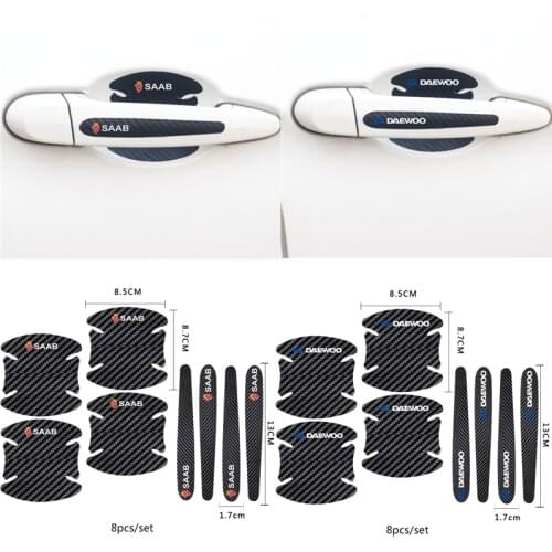 8pcs Car Door Handle Carbon Fiber Stickers Auto Goods for Lexus RX LX GX IS NX UX LS GS ES RC LC CT200h RX300 RX330 RX350 RX270