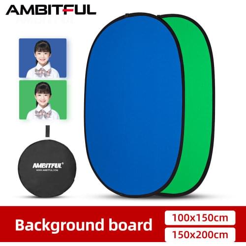 AMBITFUL 2 in 1 100x150cm or 150 x 200cm Portable Oval Multi-Disc Blue Green Reflector Collapsible Studio Photo Diffuser
