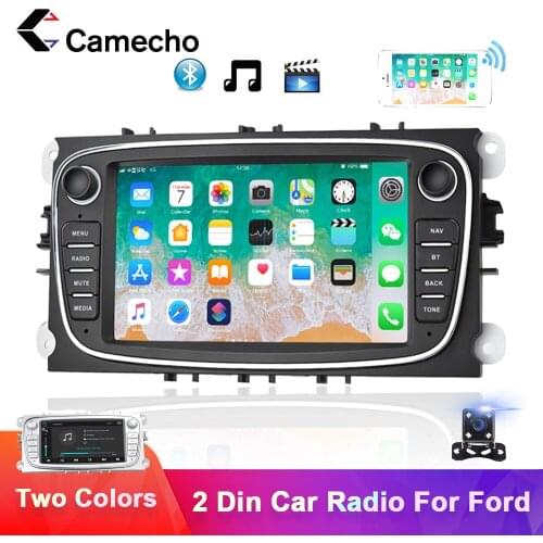 Camecho Android 8.1 2 Din Car Radio GPS Multimedia Player For Ford Focus 2 Mk2 EXI MT 3 S-Max Mondeo Galaxy II Kuga C-Max NO DVD