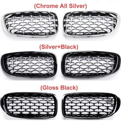 Car Diamond Kidney Grilles Front Bumper For BMW 3 Series GT F34 Gran Turismo 328i 330i 335i 340i 12-19 Chrome Black Car Styling