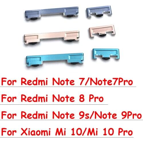 100 Pcs For Xiaomi Redmi Note 9S 9 Pro Side Power Key +Volume Button Replacement