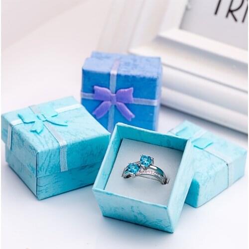 12 pieces Paper Ring Boxes With Bow Design For Earrings 1 dozen Jewelry Case for Valentines Day Gift Wholesale Lots Bulk