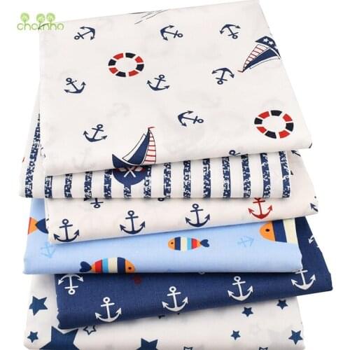 Chainho ,New Sailing Series Twill Cotton Fabric For DIY Quilting Sewing Of Baby&Children/Sheet,Pillow,Cushion,Curtain Material