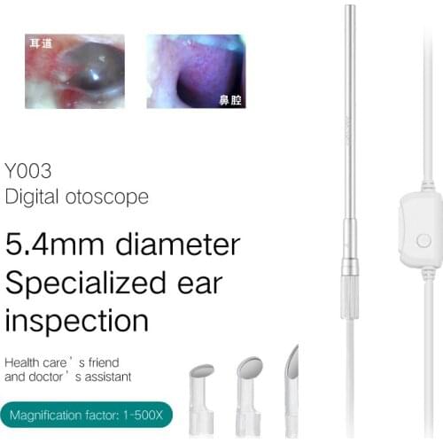 Supereyes Y003 5.4mm 1-500X Zoom USB Digital Otoscope Microscope Loupe Magnifier Ear Pick Endoscope