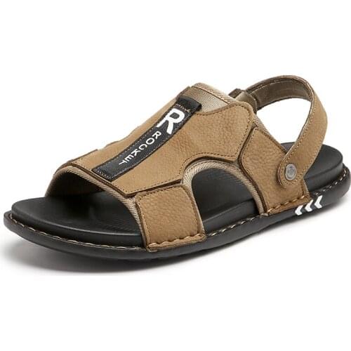 Cuero sandale shoes ete summer sandalia playa outdoor cuir masculino for size transpirables sandalias erkek ritable sandals man