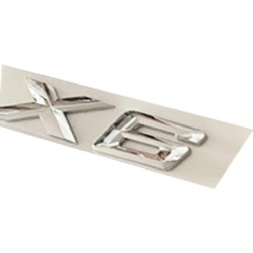 Letter Number Emblem for BMW X6 Trunk Model Name Badge Car Styling Refitting Sticker Chrome Silver