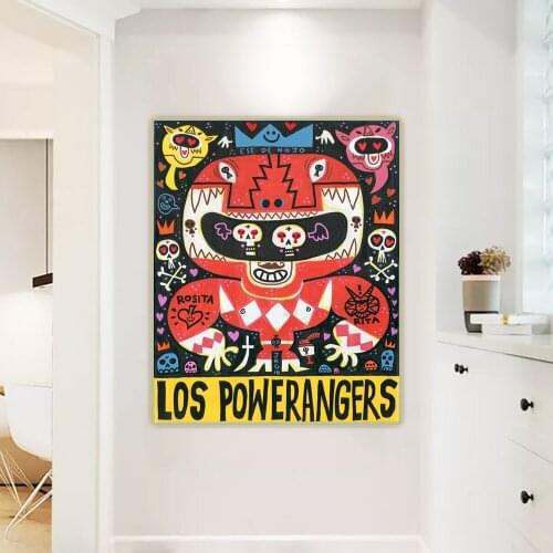 Jorge R. Gutierrez《Los Power Angers》Canvas Oil Painting Aesthetic Picture Poster Wall Hanging Decor Home Living Room Decoration