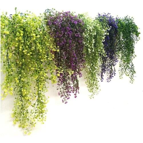 Artificial Fake Plants Hanging Rattan Garden Pots And Planters Bonsai Tree Leaves for Decor Vine Home Interior Office Wall