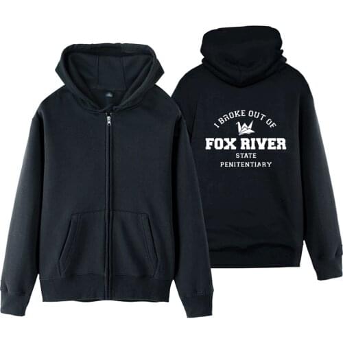 Prison Break Paper Crane EST 2005 Scofield Fox River Man Boy Coat Jacket cardigan Full Zip Fleece Hooded Jackets Winter ZIIART