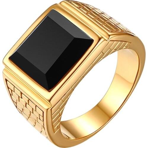 BONISKISS Classic Mens Rings Wedding Anniversary Gift Man Stainless Steel Round Ring Anel Masculino High-quality Jewelry Bijoux