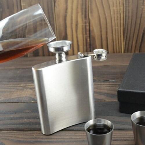 7 Sizes Capacity 4 5 6 7 8 9 10 oz Mini Stainless Steel Hip Flask Liquor Whisky Alcohol Cap Funnel Drinkware Bottle For Drinker