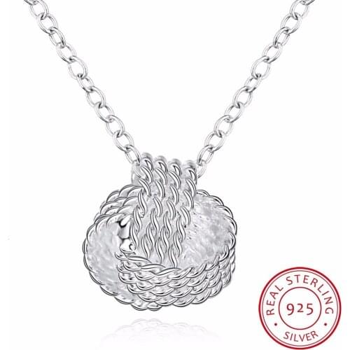 Lekani 925 Sterling Silver Women Pendant Collares Rose Ball Slide Chain Necklaces Accessories Fine Jewerly Collares Pingente