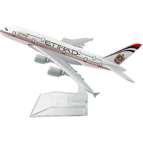 1/400 Scale Alloy Aircraft Airbus a380 Etihad Airways 16cm Plane Model Toys Decoration Children Kids Gift for Collection