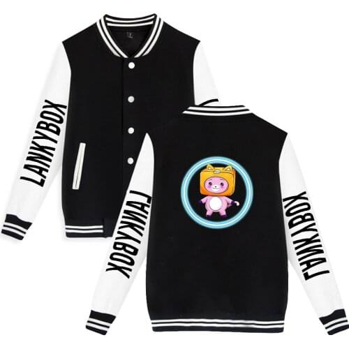 Lankybox Fashion Prints Baseball Jackets Women Men Long Sleeve Jacket Hot Sale Casual Streetwear Clothes