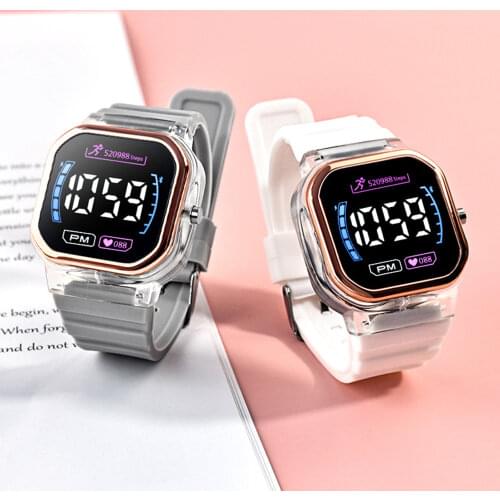 Sport Waterproof Bright Color Men Watch Women Square Mother of Pearl Dial Jelly Silicone Band Quartz Couple Watches reloj mujer