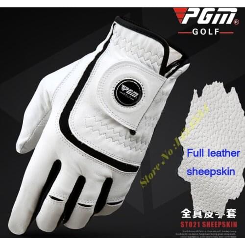 New PGM Golf Gloves Mens Sheepskin Leather Breathable Anti-Slip Particles Sportswear Gloves Left & Right Hand High Quality