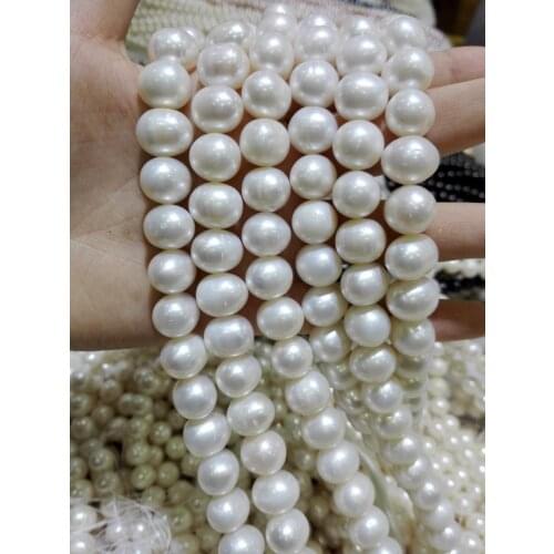 Wholesale Real Pearl Bead 11-13mm White Natural Freshwater Pearl loose beads Free Shipping Handmade Gift