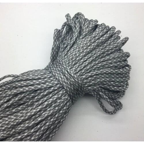 10Yards/Lot Mix color Paracord Bracelets Rope 7 Strand Parachute Cord CAMPING HiKING Grey+White