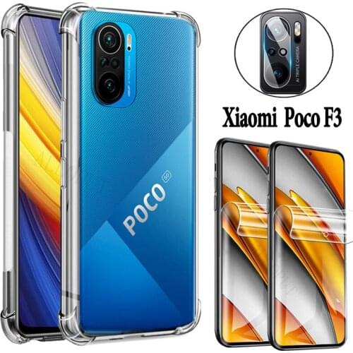 Poco F3 Case, Bumper Cover for pocco f3 Hydrogel Protector xiaomi poko f3 pro m3 xaiomi pocophone f3 silicone funda poco f 3 case anti impacto pocof3