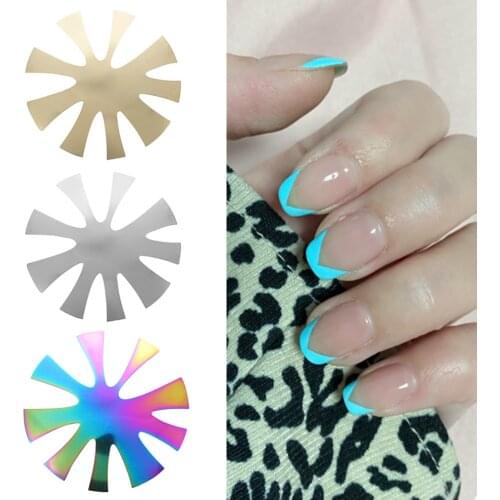 Pro 1-9 Sizes Easy French Smile Cut V Line Almond Shape Tips Manicure Edge Trimmer Nail Cutter Acrylic False Nails Tool Tips