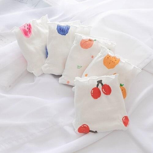 Sales promotion new arrived underwear girls fruit cotton young girl panties 5pc/lot Teenagers Intimates briefs L XL