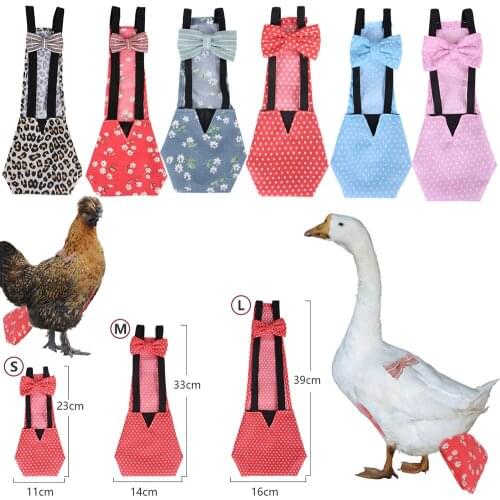 Adjustable Cotton Cloth Diaper Washable Creative Bowknot Clothes for Farm Pet Goose Duck Chicken Poultry Pet Cleaning Supplies