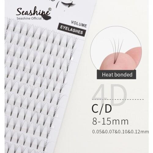 Seashine Wide Fans Russian Volume Lashes Extension Premade Volume Fans Short Stem 8-18mm Faux Mink Eyelashes Extension Supplies