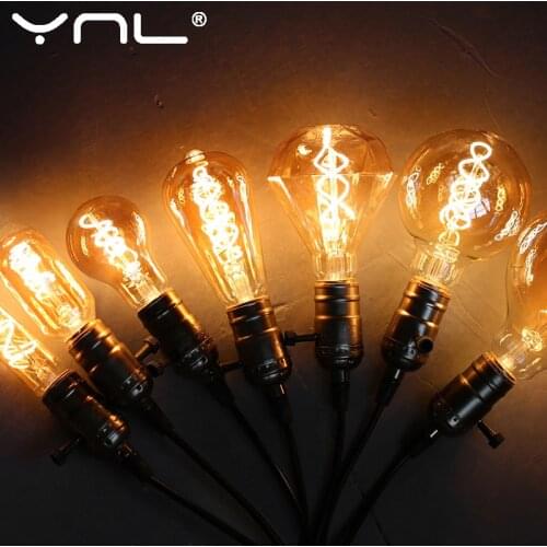 Retro 220V G125 ST64 G95 G80 T185 A60 Edison Light Bulb Decoracion Vintage Lamp Industrial Decor E27 Filament Incandescent Bulb