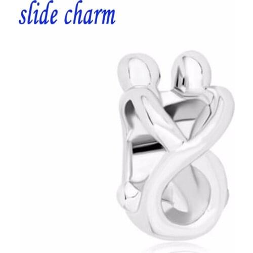 Slide charm Free shipping children couple dance fashion charm beads fit Pandora bracelet