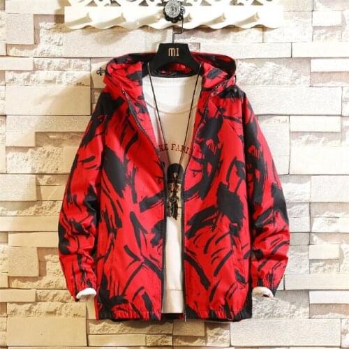 Jacket Men Windbreaker Pop Spring Autumn Vogue printing Jacket Mens Hooded Casual Jackets Male Coat Thin Men Coat Outwear