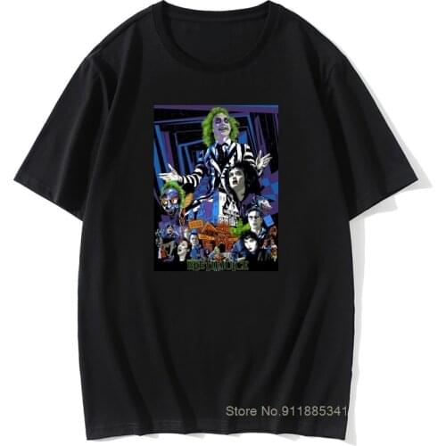 Vintage New Popular Beetlejuice American Classic Horror Movie Tee Shirt Men Tshirts Tee Shirt Camisas Hombre