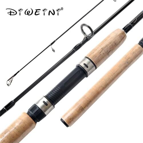1.8m 2.1m 2.4m 2 sec carbon Spinning Fishing Rod Wood Handle Fishing Pole telescopic Ultralight Spinning Rods Lure Fishing Rod