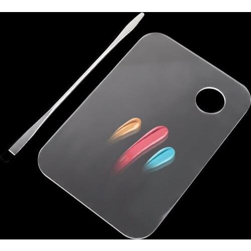 1 set Profession Acrylic Makeup Palette UV Gel Watercolor Oil Painting Mixer with Spatula Nail Art Salon Maicure Tools