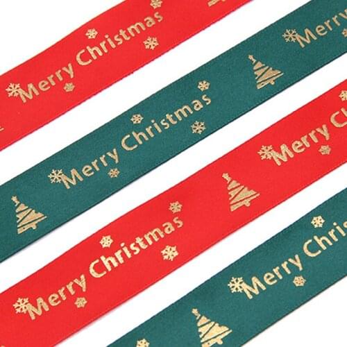 1Roll DIY Accessories Polyester Christmas Ribbon Gift Wrapping Baking Decor 2Colors 2.5CM Multi Purpose Wedding Party Decoration