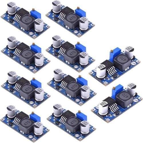 10Pcs LM2596 DC-DC Buck Converter Step Down Module 3.2-46V To 1.25-35V 3A Adjustable Power Supply Module