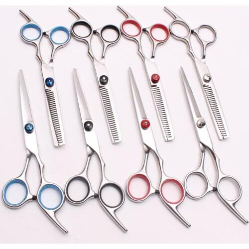 2Pcs C1001 6" 17.5cm JP Steel Customize Logo Haircut Barber Scissors Cutting Shears Thinning Scissors Professional Hair Scissors