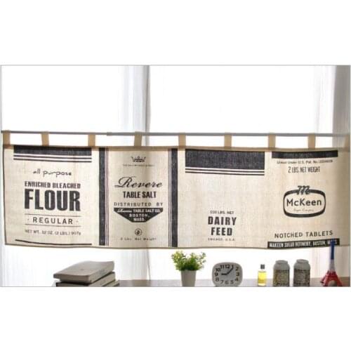 Modern Black& White Minimalist Style Kitchen Half-curtain Kitchen Curtain Cafe Short Panel Curtain