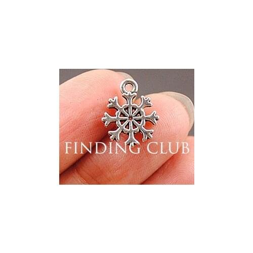 50 pcs Silver Color plated Snowflake charms Pendant DIY Metal Bracelet Necklace Jewelry Findings A797